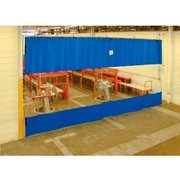 TMI Global Industrial„¢ Blue Curtain Wall Partition with Clear Vision Strip 24 x 10 QSCC-288X120